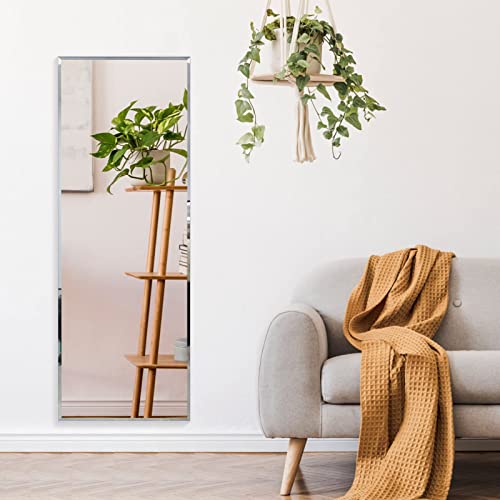 Amazon Brand – Pinzon Full Length Mirror 65"x24", Large Floor Mirror with Frame for Wall Hanging and Standing, White