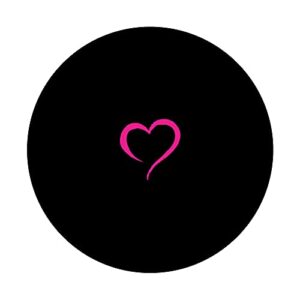 Hot Pink Black Minimalist Hand Drawn Heart PopSockets Swappable PopGrip