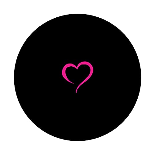 Hot Pink Black Minimalist Hand Drawn Heart PopSockets Swappable PopGrip