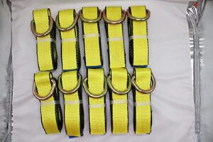 xtreme (pack of 10) 2" x 8 ft lasso strap with d ring auto tie down