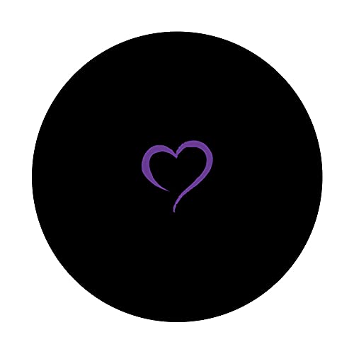 Purple Violet Black Minimalist Hand Drawn Heart PopSockets Swappable PopGrip