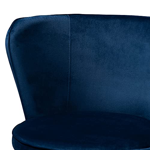 Baxton Studio Farah Modern Luxe and Glam Navy Blue Velvet Fabric Upholstered and Rose Gold Finished Metal 2-Piece Dining Chair Set