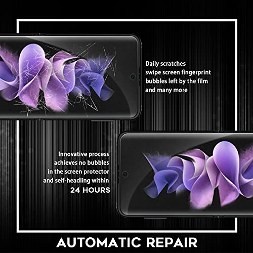 (2 Sets 8 Packs) Orzero Screen Protector Compatible for Samsung Galaxy Z Flip 3 5G, Premium Quality Soft TPU (Not Glass) Edge to Edge (Full Coverage) High Definition Bubble-Free (Lifetime Replacement)
