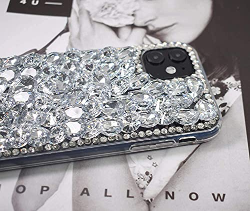 iPhone 12 /iPhone 12 Pro Bling Glitter Case,Luxury Shiny Diamond Crystal Rhinestone Sparkly Jewelled Gemstone 3D Handmade Clear Cover Case for Women Girls with iPhone 12 /iPhone 12 Pro 6.1''