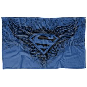 logovision superman superman winged logo officially licensed fleece blanket 36" x 58"