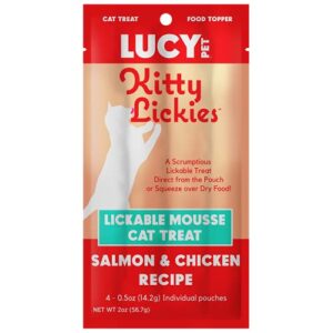 Lucy Pet Products Kitty Lickies Mousse Cat Treat Salmon & Chicken Recipe 2oz