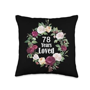 78th birthday gifts appeal 78th birthday gifts funny loved 78 years old men & women throw pillow, 16x16, multicolor