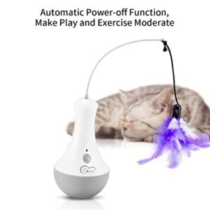 TOPETZON Interactive Cat Toys for Indoor Cat Feather Toys,Automatic Pet Exercise Toys,Electronic Motion/Moving Tumbler Cat Toys for Play Cats/Kitten, Battery Powered, Cat Wobble Toy as Cat Gifts