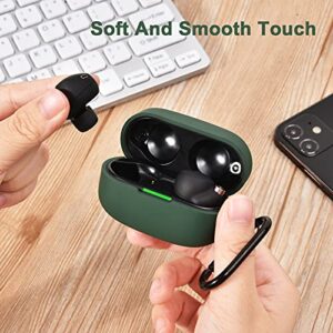 AIRSPO Case Compatible with Sony WF-1000XM4 Silicone Protective Skin Case Cover for Sony Wireless Earbuds (Midnight Green)