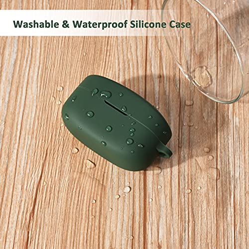 AIRSPO Case Compatible with Sony WF-1000XM4 Silicone Protective Skin Case Cover for Sony Wireless Earbuds (Midnight Green)