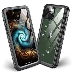 nineasy compatible with iphone 13 case waterproof, 360° full body protection built-in screen protector heavy duty cover ip68 underwater shockproof daily-use phone case for iphone 13 6.1” 5g 2021