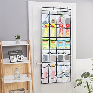 Aosome Over The Door Hanging Pantry Organizer 24 Large Mesh Pockets Door Storage Bag for Shoe Toys and Sundries White