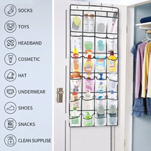 Aosome Over The Door Hanging Pantry Organizer 24 Large Mesh Pockets Door Storage Bag for Shoe Toys and Sundries White