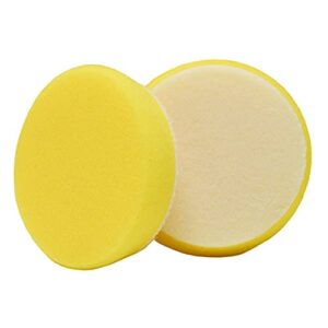 buff and shine - buffing pads for long stroke long throw polishers and orbitals - uro-tec 334bn yellow - polishing open cell foam - 4 inch surface|3 inch hook and loop (2 pads)