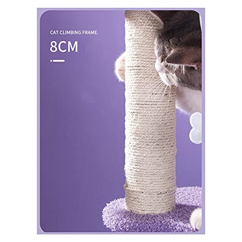 Dreamy Purple Cat Climbing Frame, Cat Litter, Cat Tree, One Scratching Post, Large Cat Tower, Cat Scratching Board Toy, Jumping Platform, Villa Made Of Composite Cashmere Loop Material, Soft And Comfo