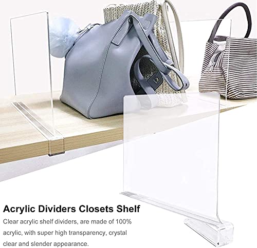 NEXT LEVEL ITEM Acrylic Shelf Dividers, Shelf dividers for Closets with Wooden Shelves, Shelf dividers, Clear Shelf Divider, Shelf dividers for Closet Organization, Closet Shelf Divider– Pack of 4