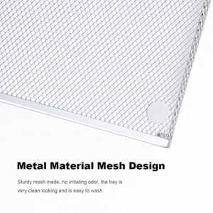 HANGYALI Expandable Cutlery Tray Mesh Flatware Metal Non-Slip 6 Compartments Kitchen Drawer Utensil Organizer (Black)