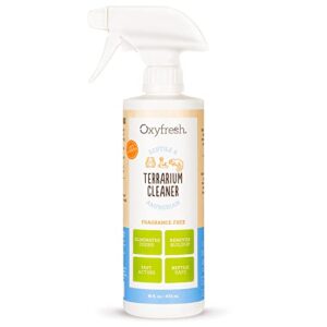 oxyfresh premium terrarium cleaner – professional amphibian & reptile terrarium smell eliminator – safe & quickly removes waste & odors – streak free glass – bleach free