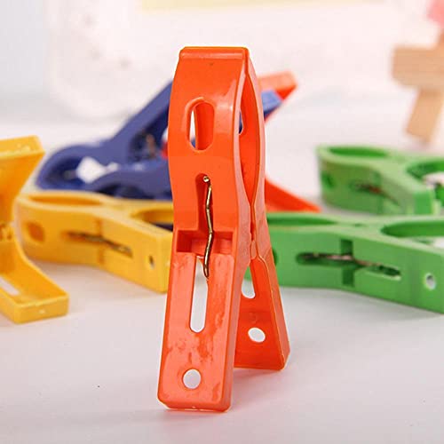 8 Pack Beach Towel Clips for Beach Chairs,Fashion Large Laundry Pegs Clothes Pegs 8pcs Large Size Windproof Plastic Towel Clips for Sunbeds Sun Loungers Pool Chairs Laundry (2PCS)