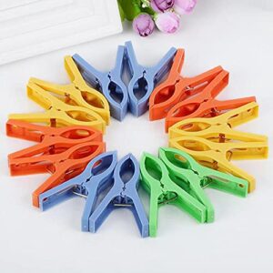 8 Pack Beach Towel Clips for Beach Chairs,Fashion Large Laundry Pegs Clothes Pegs 8pcs Large Size Windproof Plastic Towel Clips for Sunbeds Sun Loungers Pool Chairs Laundry (2PCS)