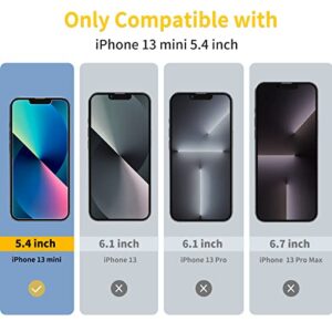 UNBREAKcable Shatterproof Tempered Glass Screen Protector for iPhone 13 Mini [3-Pack] [99.99% HD Clear] [Easy Installation Frame] [9H Hardness] [Full Coverage] [Bubble Free] for Apple 5.4''