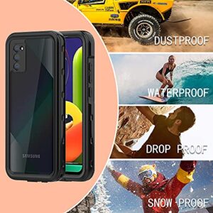 Samsung Galaxy A02S Waterproof Case with Built-in Screen Protector Dustproof Shockproof Drop Proof Heavy Duty Phone Case, Rugged Full Body Underwater Protective Cover for Samsung Galaxy A02S - Black