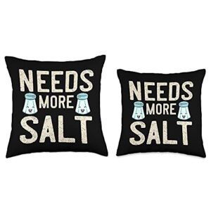 Salt Shaker Needs More Salt Salty Throw Pillow, 16x16, Multicolor