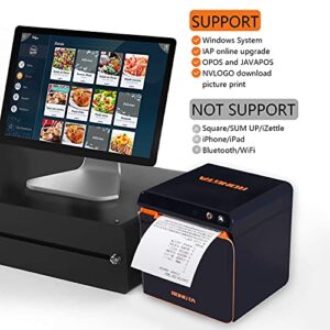 Rongta Thermal Receipt Printer, Pos Printer, 80mm Restaurant Kitchen Printer with Auto Cutter,Sound Alarm,Support Cash Drawer ESC/POS,USB+Ethernet Interface for Windows/Mac/Linux(ACE H1)