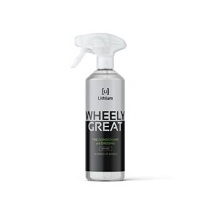 wheely great tire dressing and conditioner, protects rubber from u.v. rays. conditions rubber so it won't dry out and crack. keeps tires black- not shiny. removes brown film from sidewalls.