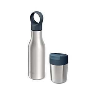 Joseph Joseph Refill Reuse Repeat 2-piece Travel Mug & Bottle Set, Stainless Steel, reusable coffee cup and insulated thermal bottle