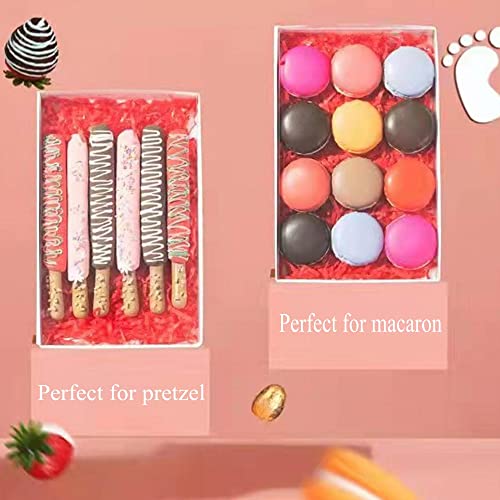 RomanticBaking 50 Pack Small Cookies Boxes with Window 9 1/2" x 6" x 1 1/4" Pastry Bakery Boxes for Macaron,Cakesicle,ricek rispy treats, Browine