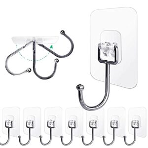 ayssny adhesive hooks utility hooks 44lb max, large adhesive hooks heavy duty, waterproof sticky hooks wall hooks for hanging coat, towel and kitchen bathroom products