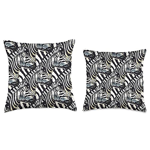 Cute Zebra Print Animal Accessories and Stuff Pattern Zebra Print Wild Life Safari Animal Throw Pillow, 16x16, Multicolor