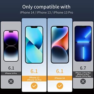 UNBREAKcable Screen Protector for iPhone 14/13/13 Pro [2-Pack] Double Shatterproof Tempered Glass [Easy Installation Frame] [9H Hardness] [99.99% HD Clear] [Bubble Free] for Apple 14/13/13 Pro 6.1''