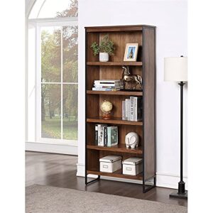 Martin Furniture Industrial Open Wood, Bookcase Shelves, Brown