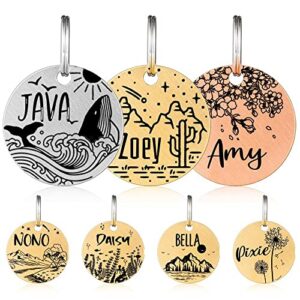 myxgy stainless steel pet id tag, personalized dog name tags, customized cat tags, deep laser engraving, optional engraved on both sides, various design options