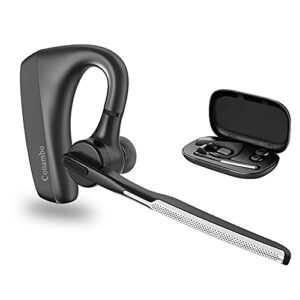 bluetooth headset v5.1, pro noise cancelling bluetooth earpiece cvc8.0 dual mic hands free comfortable earbud 240 hrs standby time for cell phone iphone business/workout/driving
