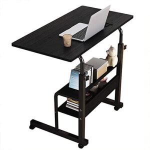 computer desk home office desks, standing adjustable laptop desk for small spaces, portable work writing study table, modern pc gaming desk with storage bedroom, desktop size 31.5x15.7 inch black