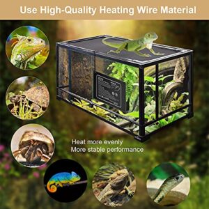 Petbank Reptile Hating Pad-Seedling Heat Mat with Digital Thermostat, Water Tank Heater Heating Pad for Turtles/Snakes/Lizards/Frogs/Spiders/Plant Box/Aquariums, 8 x 12 inch