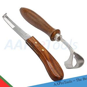 AAProTools 2 Pcs Veterinary Horse Hoof Double Edge Left Handed & Swiss Knife 8" Instruments