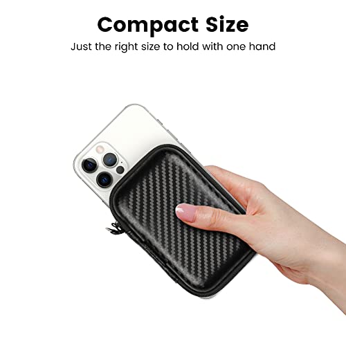 Earbud Case, RISETECH Earphone Carrying Case Holder Storage Mini Bag Headphone Small Pouch Cell Phone Accessories Organizer for EarPods Airpods Beats Flex Bose Wired Earbuds USB Cable Wall Charger