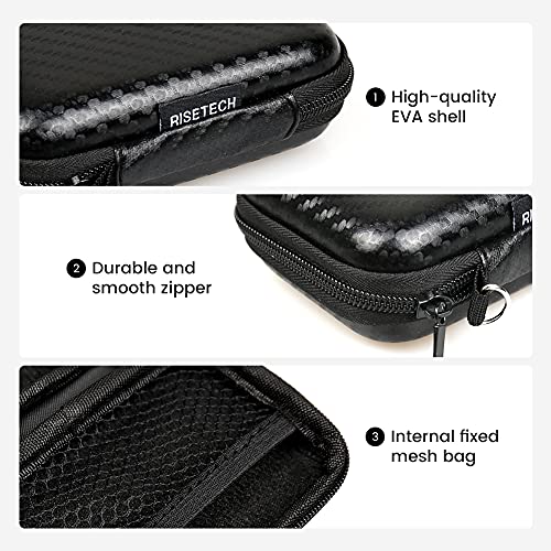 Earbud Case, RISETECH Earphone Carrying Case Holder Storage Mini Bag Headphone Small Pouch Cell Phone Accessories Organizer for EarPods Airpods Beats Flex Bose Wired Earbuds USB Cable Wall Charger