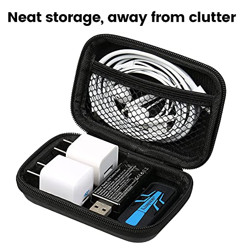 Earbud Case, RISETECH Earphone Carrying Case Holder Storage Mini Bag Headphone Small Pouch Cell Phone Accessories Organizer for EarPods Airpods Beats Flex Bose Wired Earbuds USB Cable Wall Charger