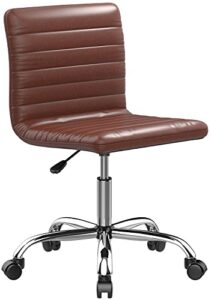smug armless home office chair, light red