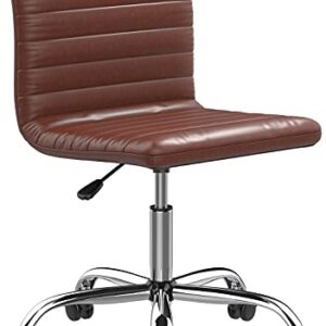 SMUG Armless Home Office Chair, Light Red