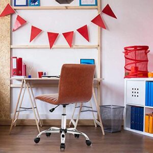 SMUG Armless Home Office Chair, Light Red