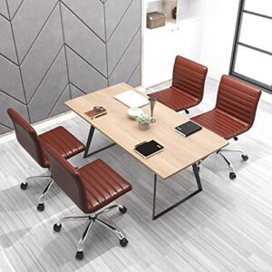 SMUG Armless Home Office Chair, Light Red