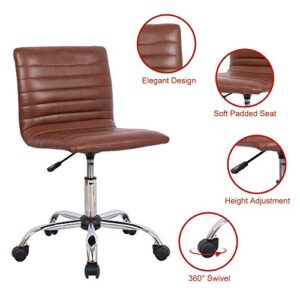 SMUG Armless Home Office Chair, Light Red