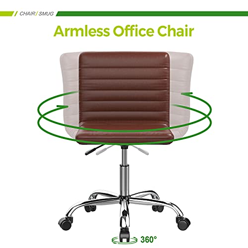 SMUG Armless Home Office Chair, Light Red