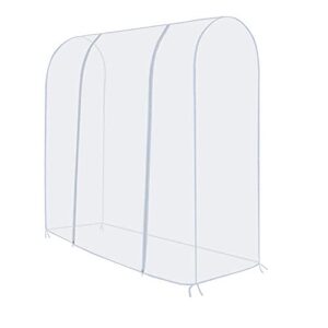 tzbbl garment rack cover 5 ft with strong zipper protective rail cover 47" x 20" x 59" (120 x 50 x 150 cm)-only cover